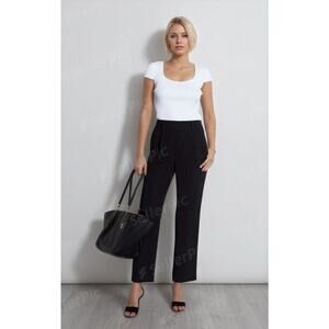 Elie by Elie Tahari Black Pull On Pants With Zipper Ankle L